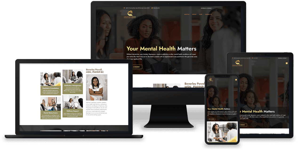 Corahealing Heart website, built by our studio